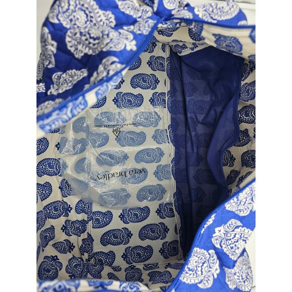 Vera Bradley Iconic Paisley Deep Ultramarine Premium Cotton Large Duffle Bag NWT - Picture 8 of 10